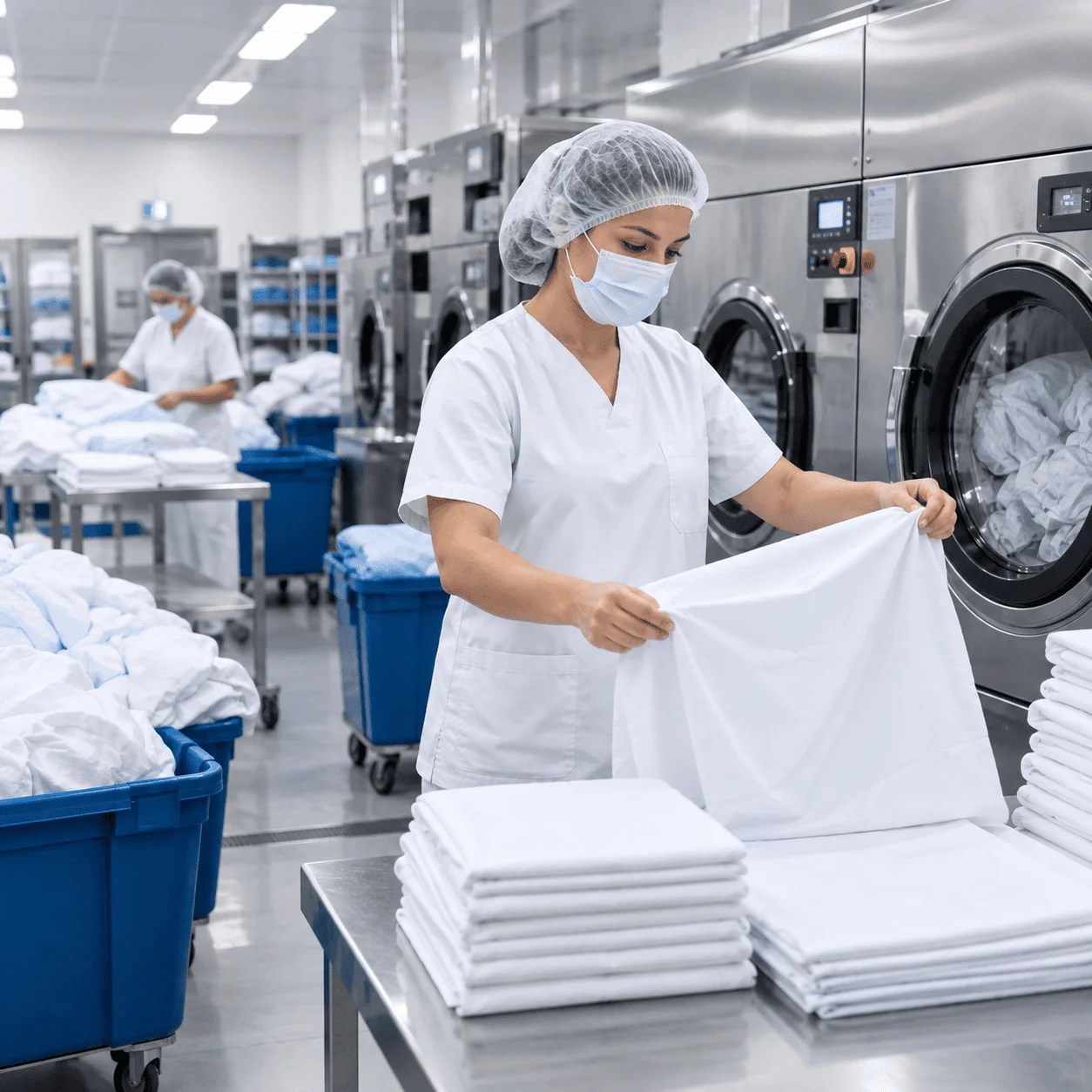 Prendas limpias y planchadas en servicio de lavandería